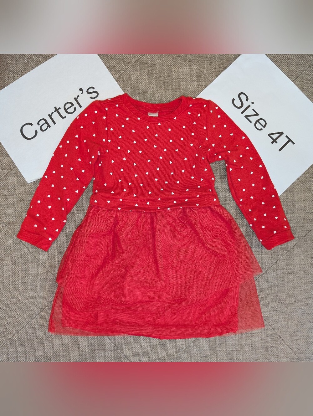 Carter's 4T Valentine's Day Dress With Tule